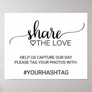 Póster Simple caligrafía negra comparte el Rótulo de amor