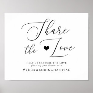 Póster Simple Caligrafía Rustic Comparte El Rótulo Amor