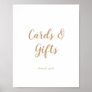Póster Simple Calligraphy Gold Wedding Cards and Gifts