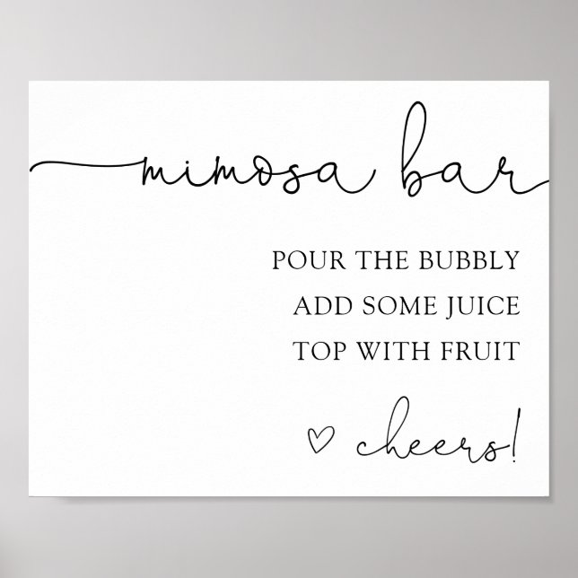Póster Simple cartel de bebida de barra de Mimosa con cal (Frente)