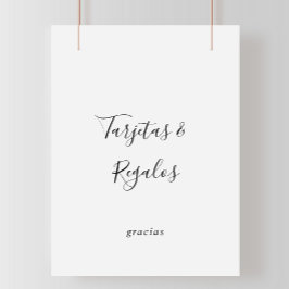 Póster Simple cartel de tarjetas y regalos en español