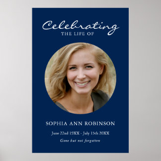 Póster Simple celebración de la vida Foto conmemorativa a