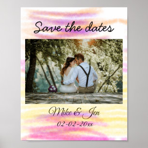 Póster simple colorido personalizado guardar la fecha nom