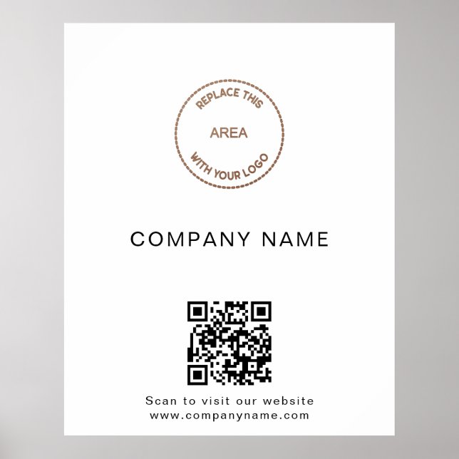 Póster Simple Company Name Logo Website QR Code (Frente)