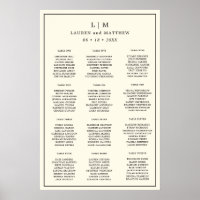 Simple Crema Monograma Elegante Boda