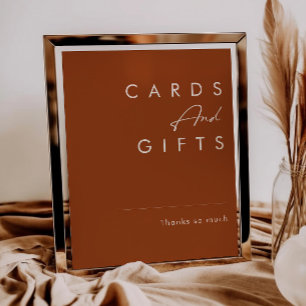 Póster Simple Desert Terracotta Cards and Gifts Sign