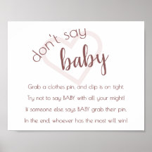 Simple Dont Say Baby | Berry Pink Shower Game