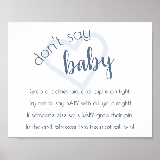Póster Simple Dont Say Baby | Dusty Blue Shower Game (Frente)