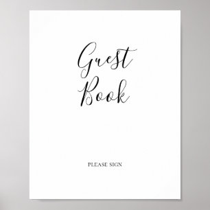 Póster Simple Elegant Guest Book Sign