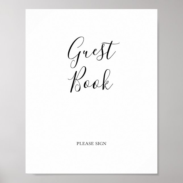 Póster Simple Elegant Guest Book Sign (Frente)