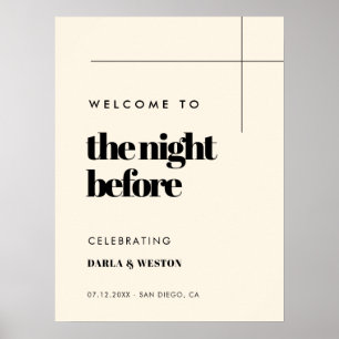 Póster Simple, elegante y chic Bienvenidos a la noche ant
