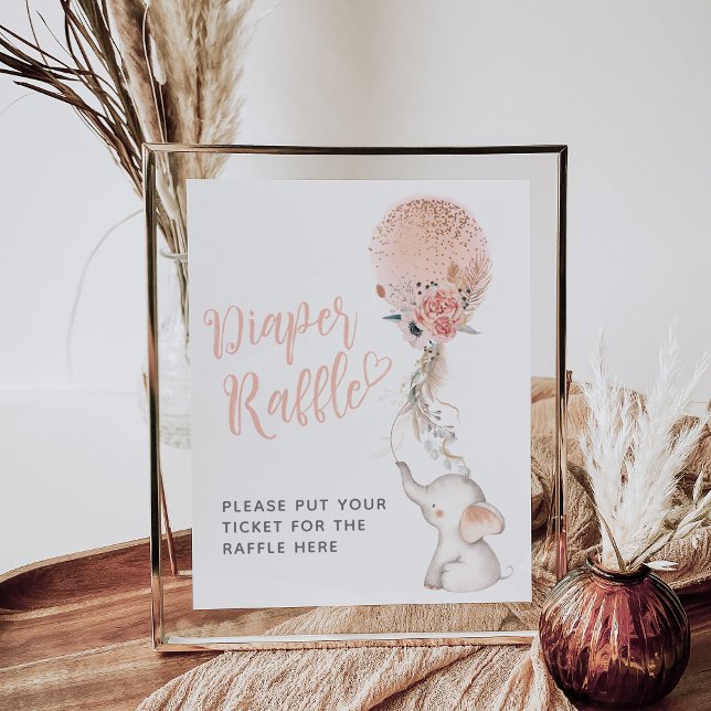 Póster Simple Elephant & Balloon Baby Shower Card gift (Subido por el creador)