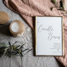 Póster Simple Esta Vela Quema Rótulo Boda Memorial