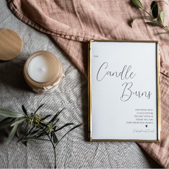 Póster Simple Esta Vela Quema Rótulo Boda Memorial (Subido por el creador)