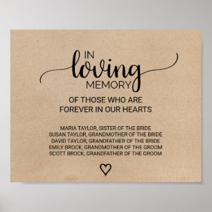 Póster Simple Falsa Kraft En El Rótulo De Memoria Amante