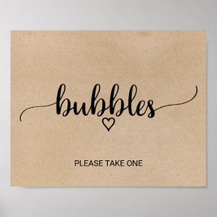 Póster Simple Faux Kraft Calligraphy Bubbles Rótulo