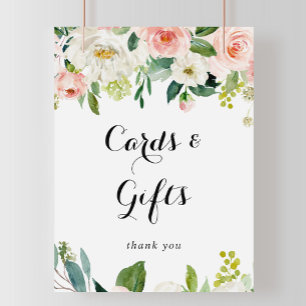 Póster Simple Floral Green Foliage Cards and Gifts Sign