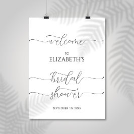 Póster Simple guión mínimo seña de bienvenida de ducha de