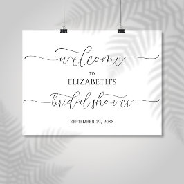 Póster Simple guión mínimo seña de bienvenida de ducha de