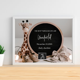 Póster Simple invitación de embarazo digital neural simpl