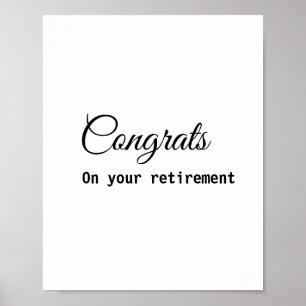 Póster Simple mínima felicitación retiro añadir nombre