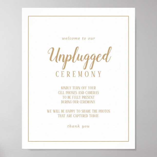 Póster Simple Minimalista|Ceremonia sin marco dorado (Frente)