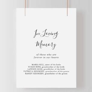 Póster Simple Minimalista En El Rótulo De Memoria Amable