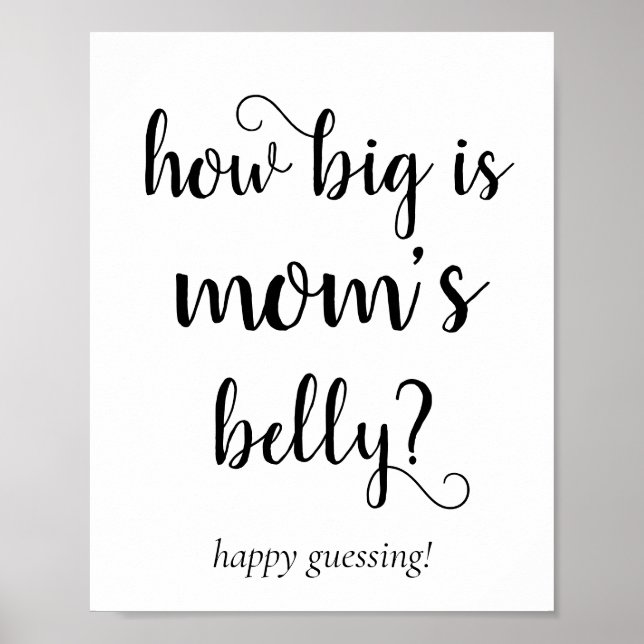 Póster Simple Mommys Belly | Juego de adivinación de guio (Frente)