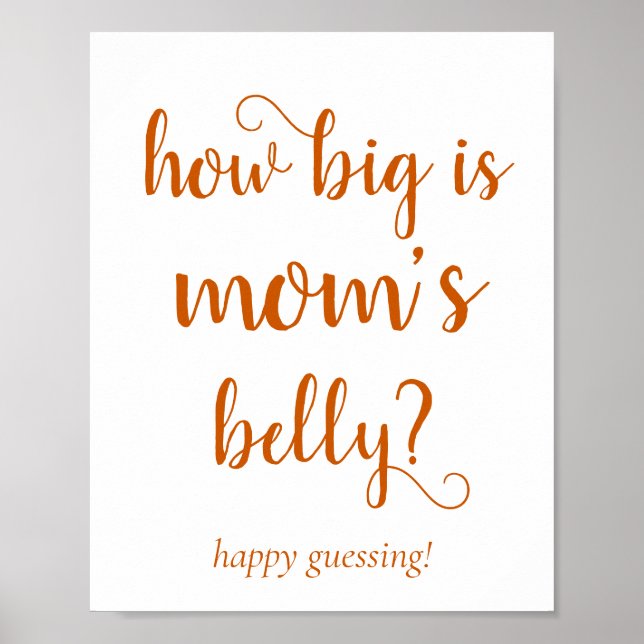 Póster Simple Mommys Belly | Juego de adivinación del Nar (Frente)