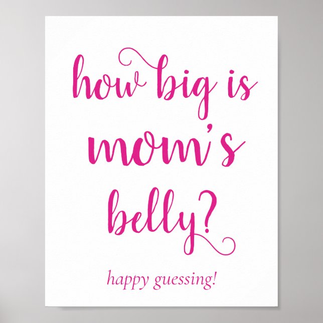 Póster Simple Mommys Belly | Juego de adivinaciones de co (Frente)