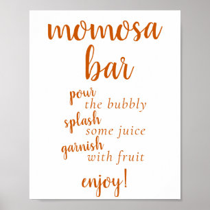 Póster Simple Momosa Bar   Naranja de otoño Cualquier Rót