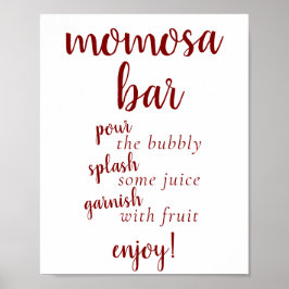 Póster Simple Momosa Bar | Rótulo de eventos Candy Apple