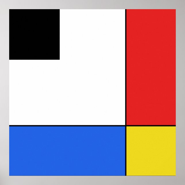Póster Simple Mondrian Neoplasticism (Frente)