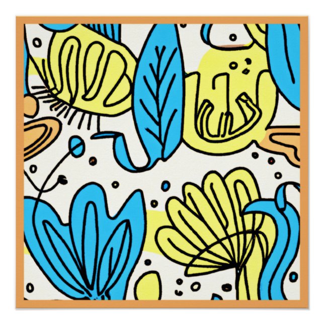 Póster Simple Ocean Patterns Art. (Anverso)