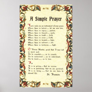 Póster simple oración=st. francis=pope francis=florentina