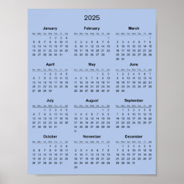 Póster Simple pero Elegante Calendario 2025 | 
