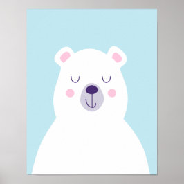 Póster Simple poster gráfico de oso polar lindo