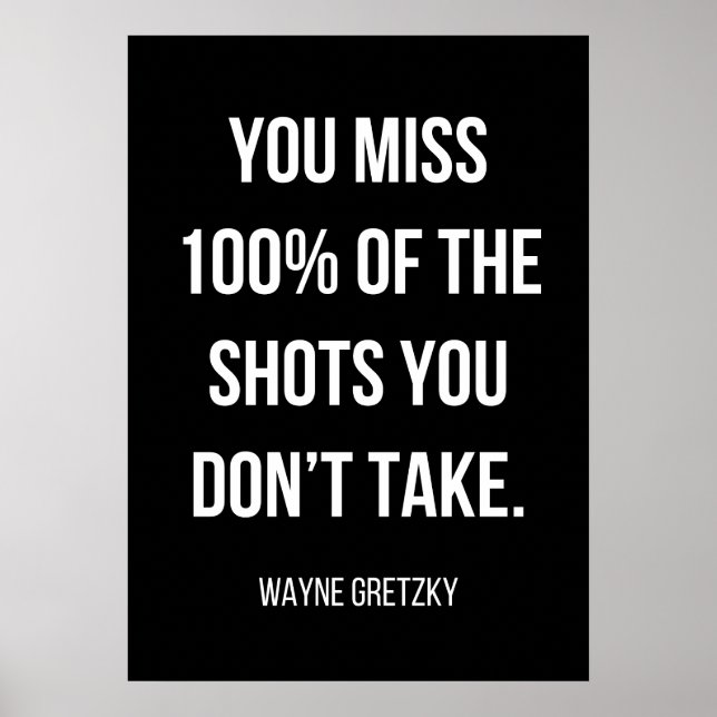 Póster simple poster motivador en blanco y negro (Frente)