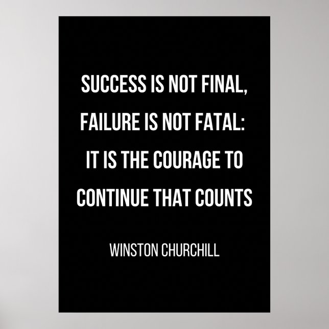 Póster simple poster motivador en blanco y negro (Frente)