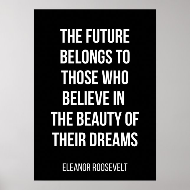 Póster simple poster motivador en blanco y negro (Frente)