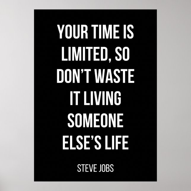 Póster simple poster motivador en blanco y negro (Frente)