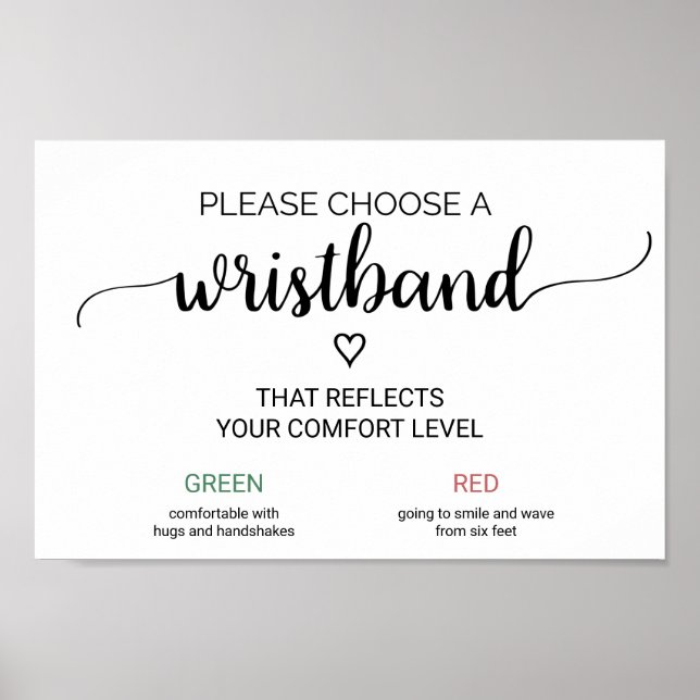 Póster Simple Pulsera de Boda con Letra de Caligrafía Neg (Frente)