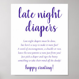 Póster Simple Purple Late Night Diapers | Ducha de uva