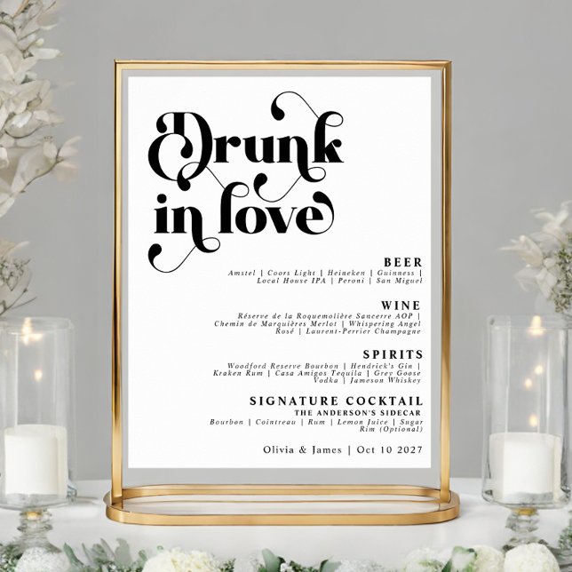 Póster Simple Retro ebrio en el menú Boda de amor (Subido por el creador)