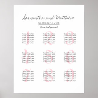 Póster Simple Romantic Blush Wedding - fewer tables