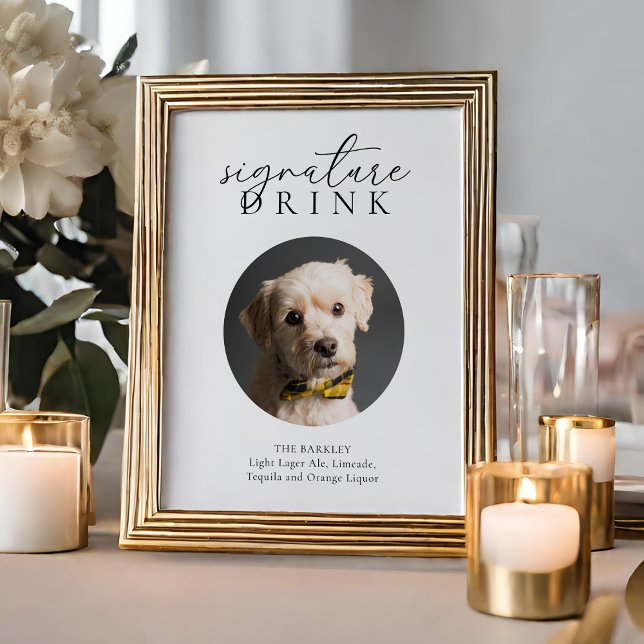 Póster Simple Rótulo de bebida con firma de animal floral (Subido por el creador)