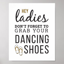 Póster Simple Rustic Wedding 8x10 Flip Flop Sign