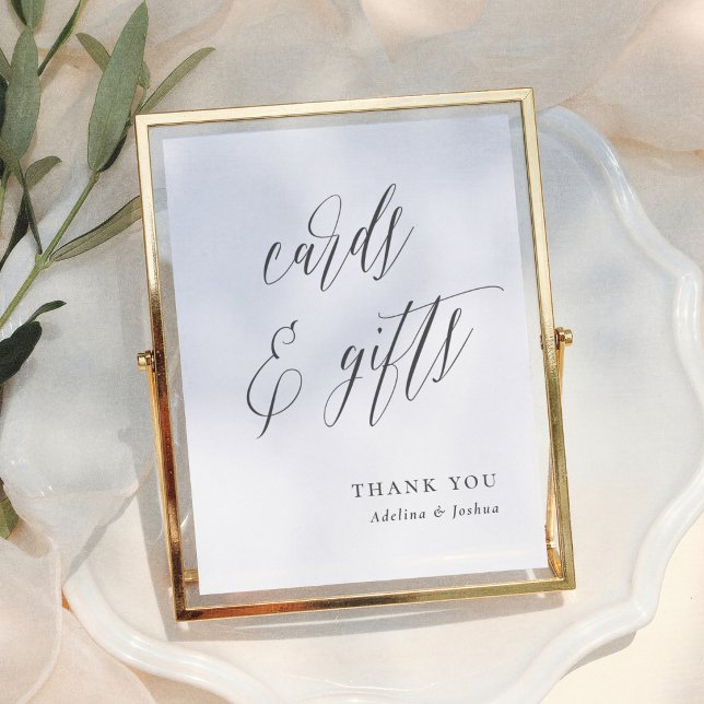 Póster Simple Script  Wedding Tabletop Cards & Gifts Sign (Subido por el creador)