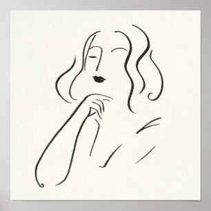 Póster Simple Study - Sketch of a Woman