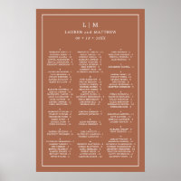 Simple Terracota Monograma Elegante Boda